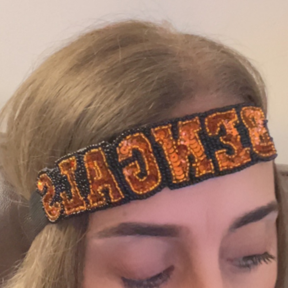 Cincinnati Bengals sequined and beaded headband